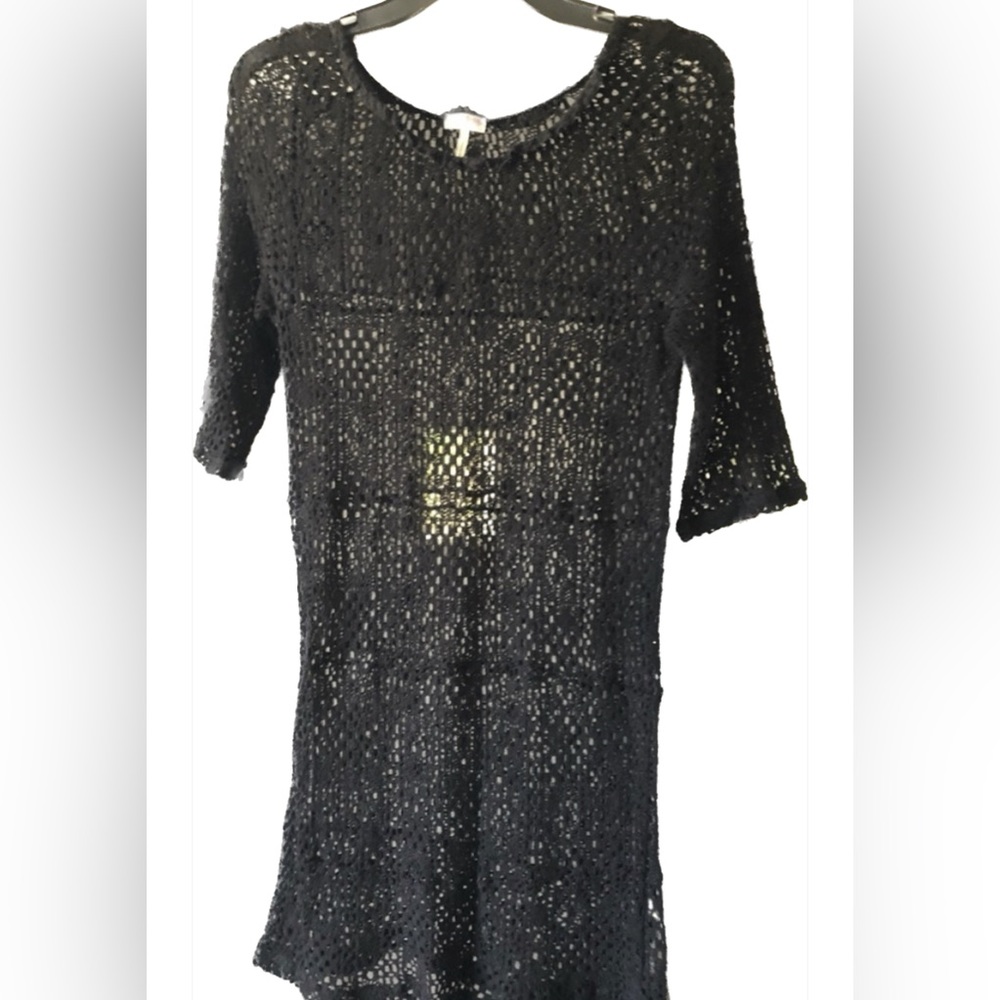 Intimately Free People Black Crochet 3/4 Sleeves Top - Picture 5 of 14